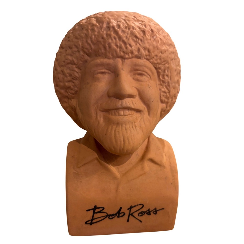 Bob Ross Chia Pet Planter Bust Joseph Enterprises Terracotta Pottery No Seeds